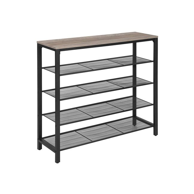 Metallist jalatsiriiul 100x30x93 cm pruun must