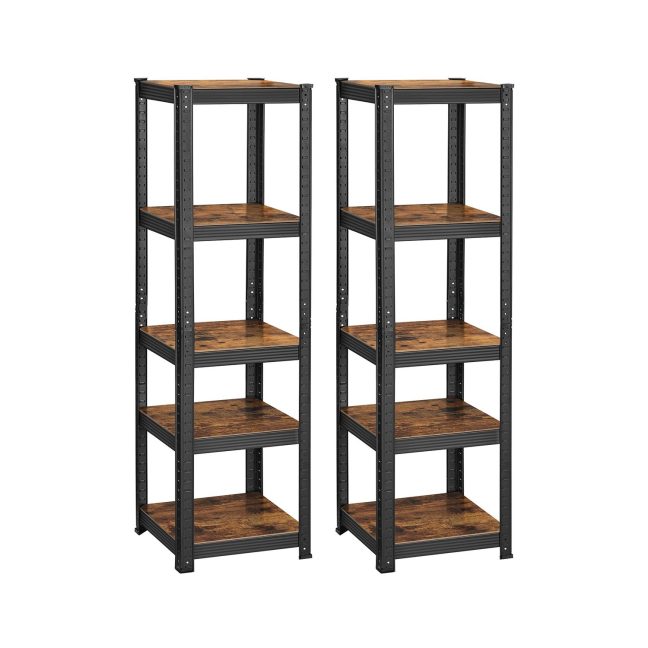 Metallist laoriiulid 150 x 37 x 37 cm pruun must