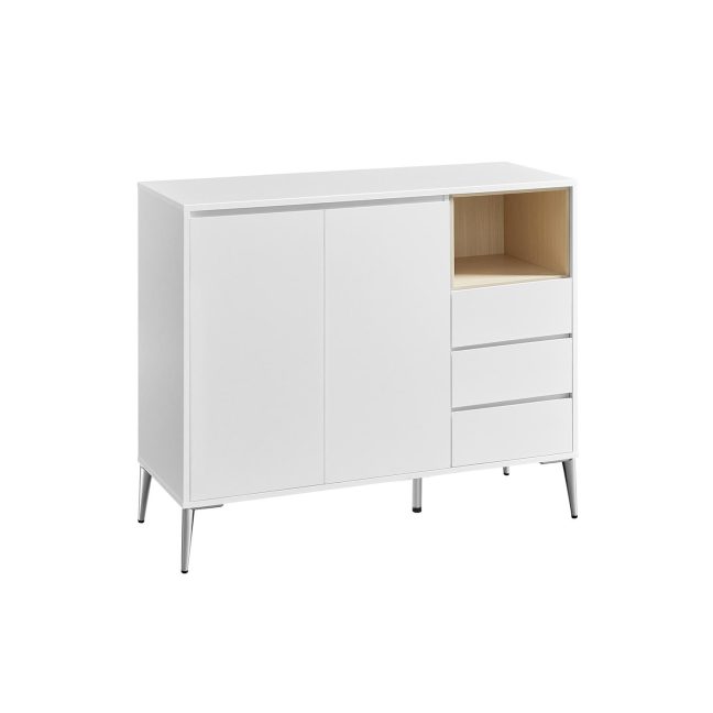 Kummut sahtlitega 40 x 104 x 85 cm valge
