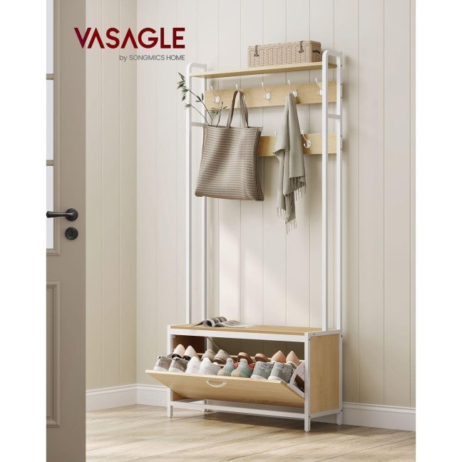 Esikunagi jalatsiriiul 30 x 85 x 180 cm valge pruun