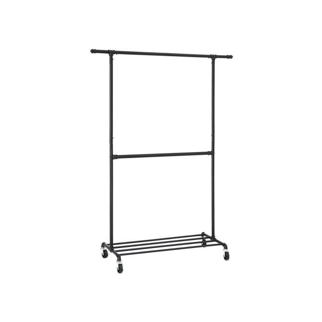 Metallist riidestange 130 x 49 x 198cm must