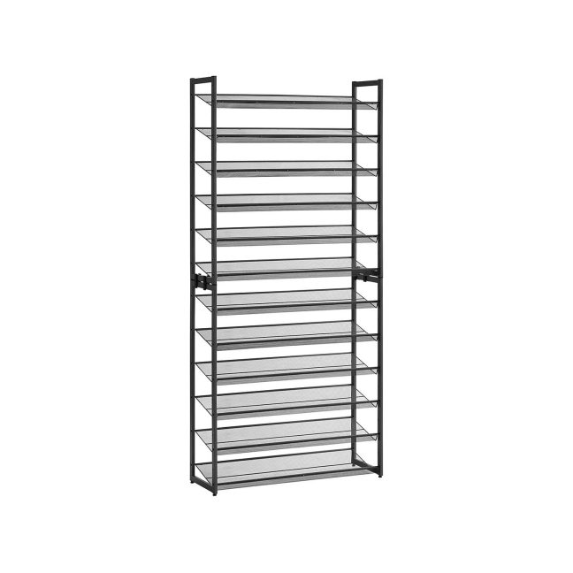 Kõrge jalatsiriiul 93 x 31 x 223 cm must