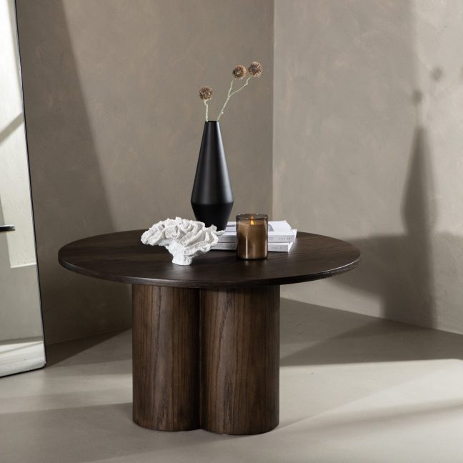 Ümmargune diivanilaud Olivia ø80 cm Mocca