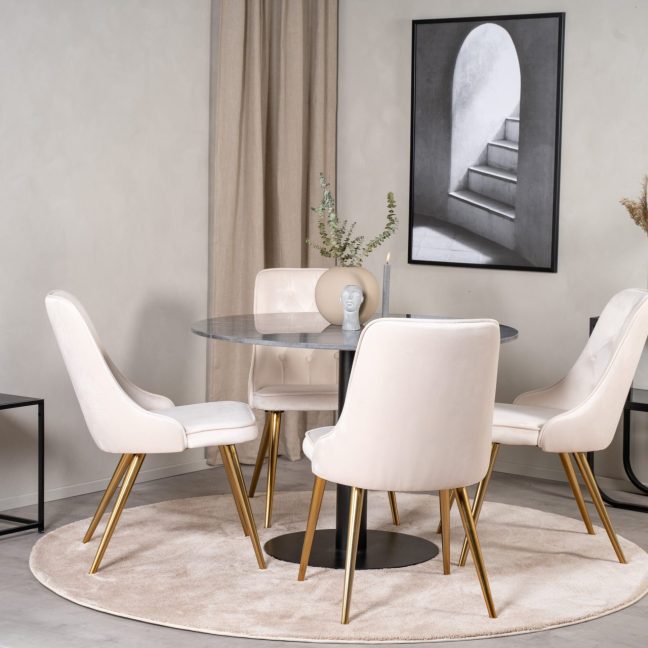 Söögilaua komplekt Estelle hall kuldne