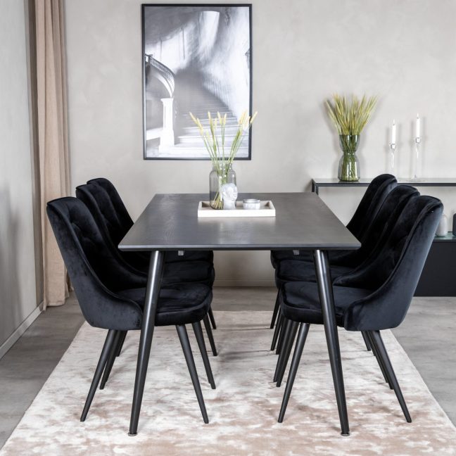 Söögilaua komplekt Dipp 180x90 cm Must
