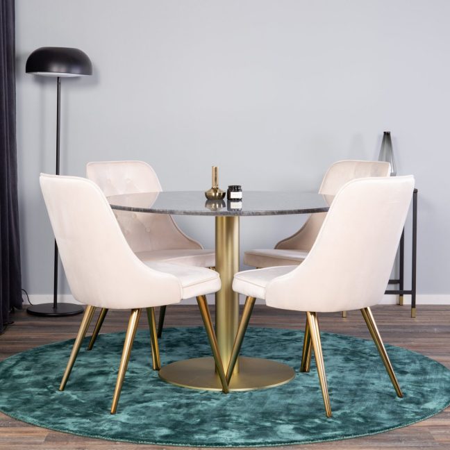 Söögilaua komplekt Estelle ⌀106 cm Hall Marmor