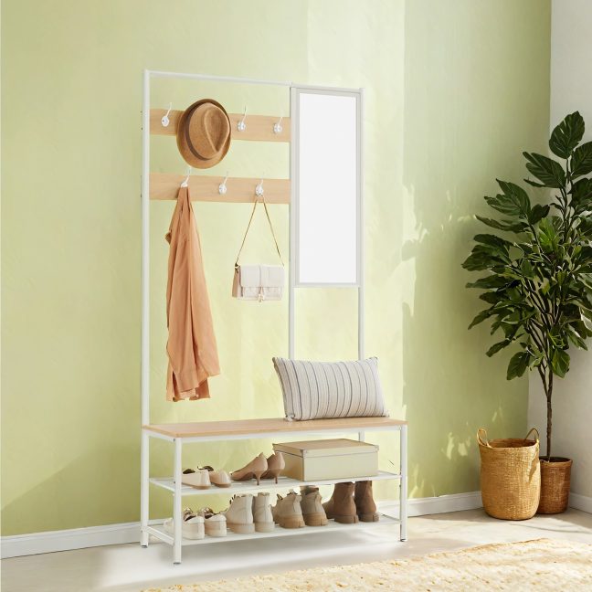 Esikupink 35x98x180 cm pruun Valge