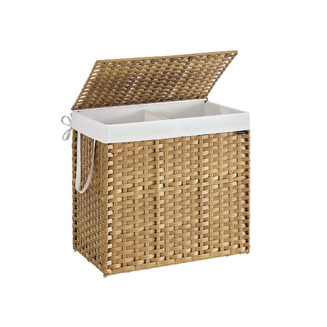 Pesukorv kaanega 66x40x61 cm Looduslik