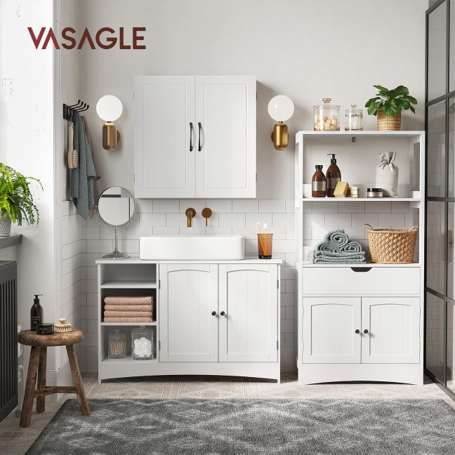Vannitoa valamukapp 90x30x60 cm valge