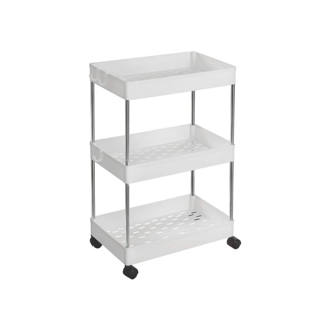 Ratastega riiul 40.1x22.2x60.3cm valge