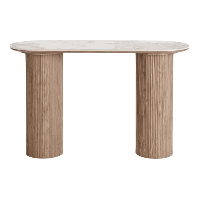 Konsoollaud 40x120x78 cm valge pruun