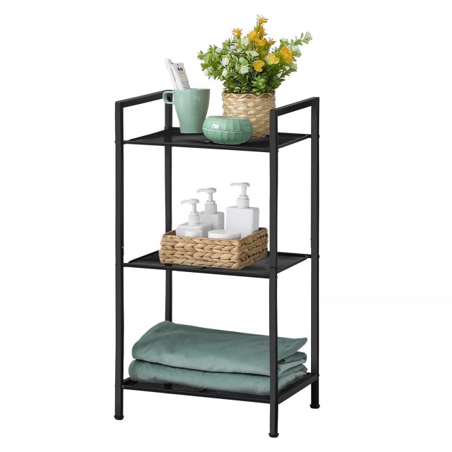 Metallist riiul 38x30x73.5cm must