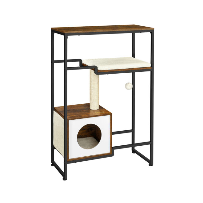 Kassipuu 74x34x114 cm Pruun puit ja teras
