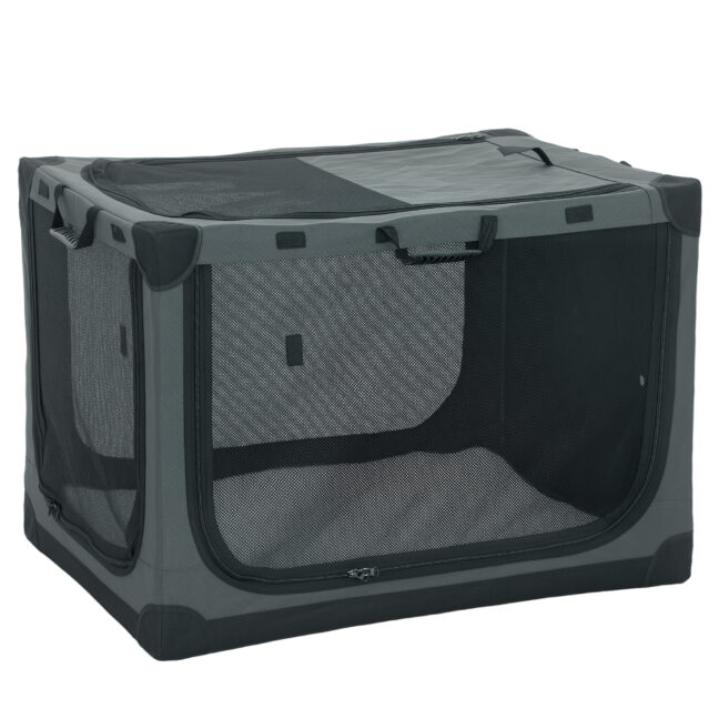 Koera transpordikast 90x64x64 cm roheline kokkupandav