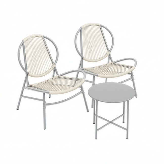 Rõdu mööbli komplekt 3-osaline 68x74x78 cm hall PE rotang