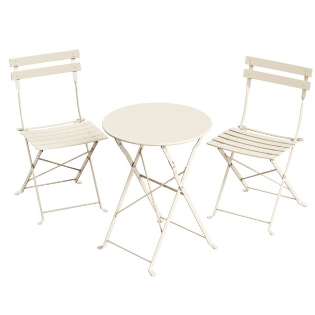 Terrassimööbli komplekt 3-osaline kokkupandav teras 55.5x55.5x71 cm beež