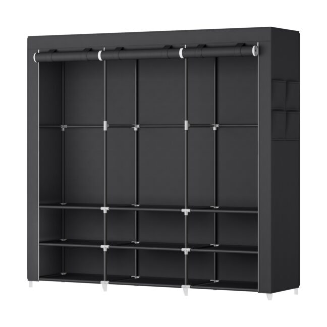 Riidekapp 45x127x176 cm Must Kangas