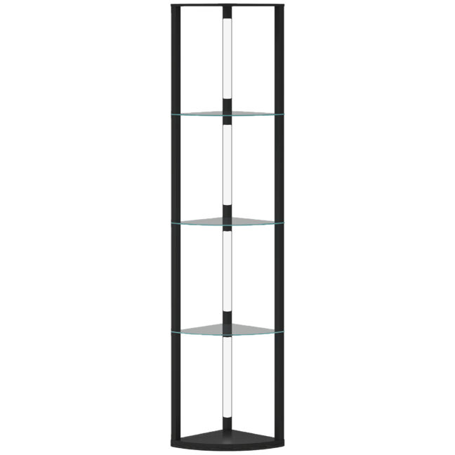 Põrandalamp LED klaasriiulitega 415x295x162 cm must